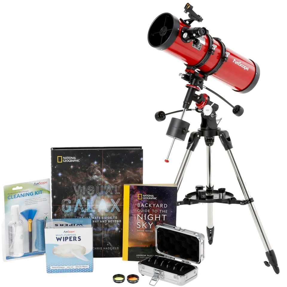 amscope-telescopes-130-650-spiegelteleskop-cosmic-bundle image 1