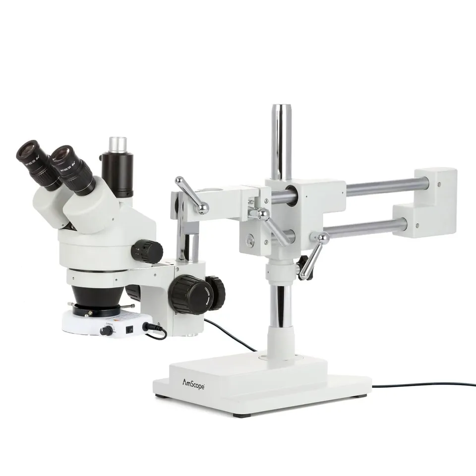 amscope-sm-4t-stereomikroskop-7x-45x-trinokular-boom-stativ image 1