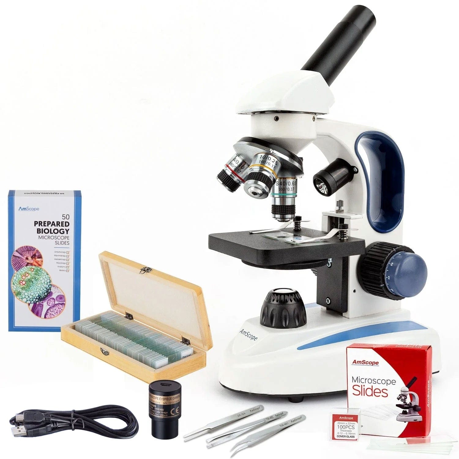 amscope-m158-sch-lermikroskop-monokular-1000x-5mp-kamera-set image 1