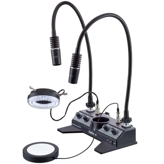 amscope-led-312w-mikroskopbeleuchtung-ringlicht-gooseneck image 1