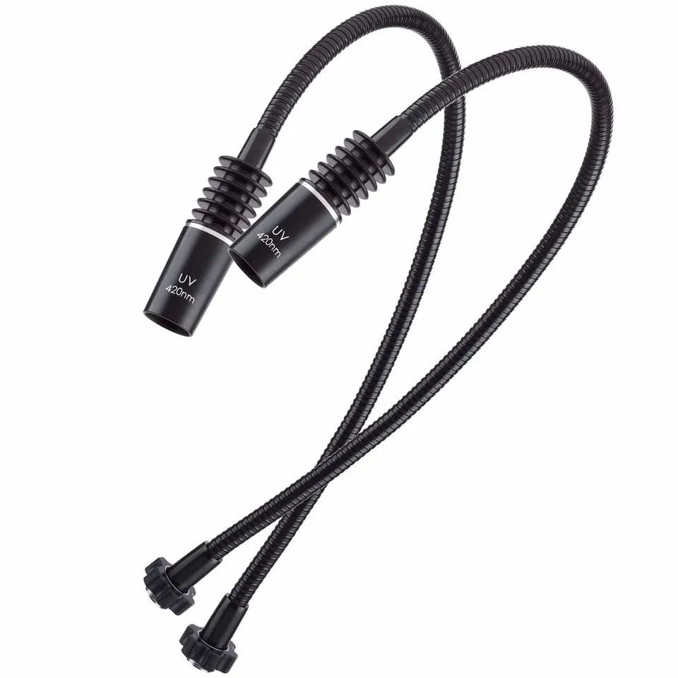 amscope-fb-6w-420x2-dual-gooseneck-aufsatzleuchte-420nm-led image 1