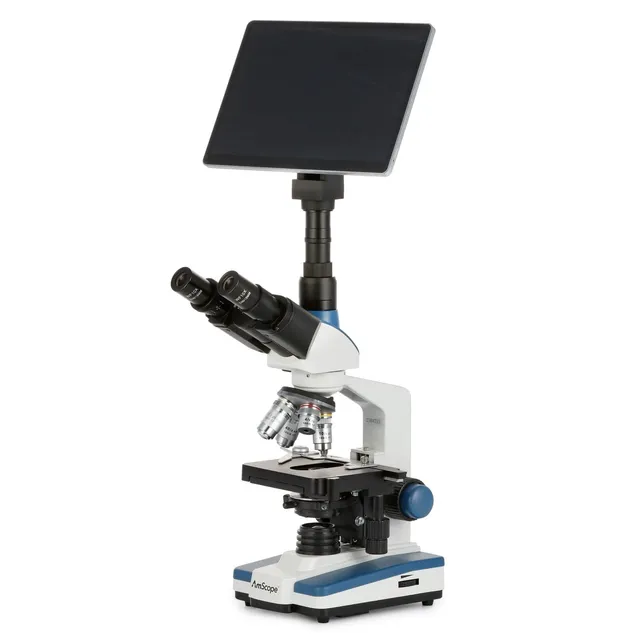 amscope-t120-trinokulares-durchlichtmikroskop-40x-1000x-mit-8mp-monitor image 1