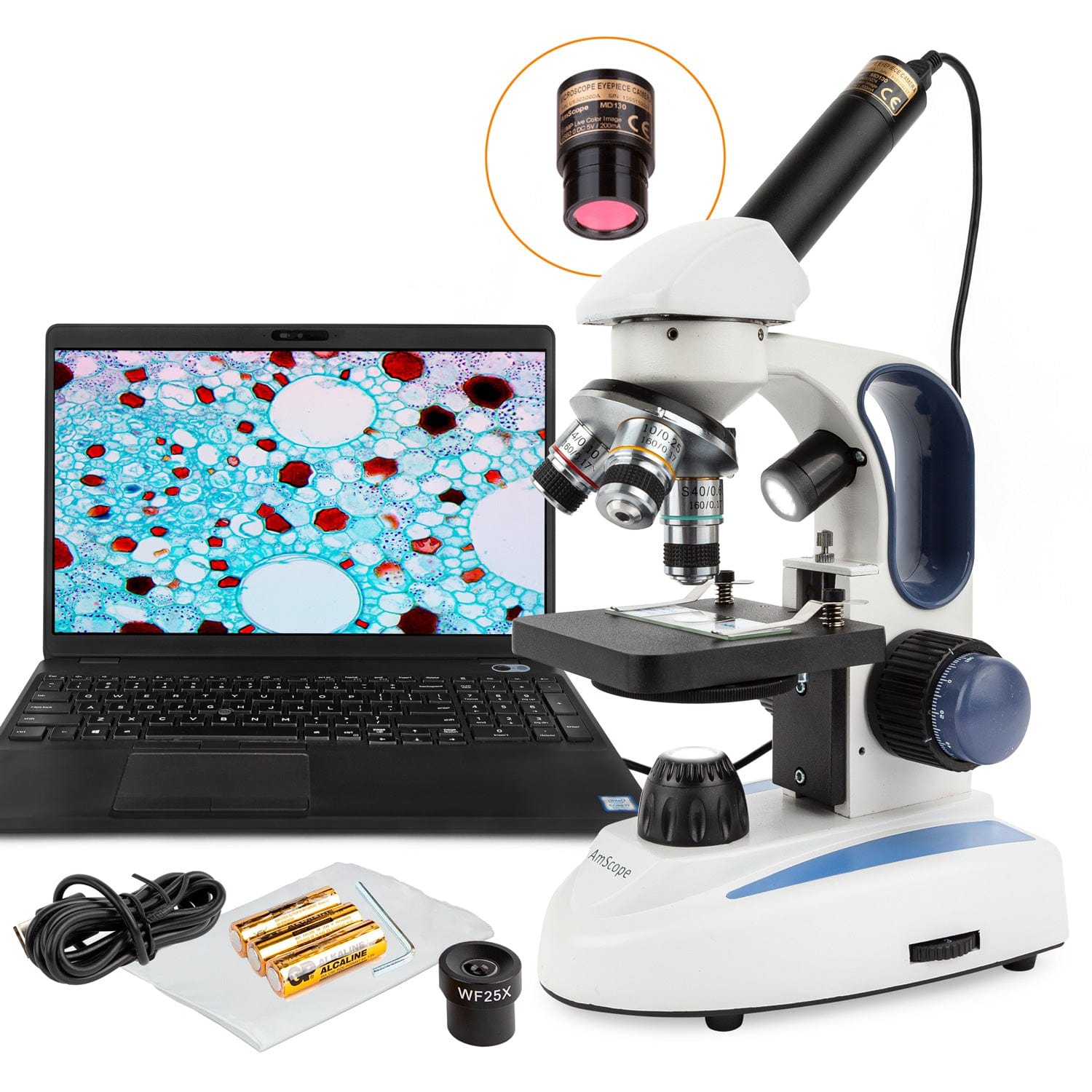 amscope-m158c-2l-e2-monokular-mikroskop-400x-2mp-usb-led image 1