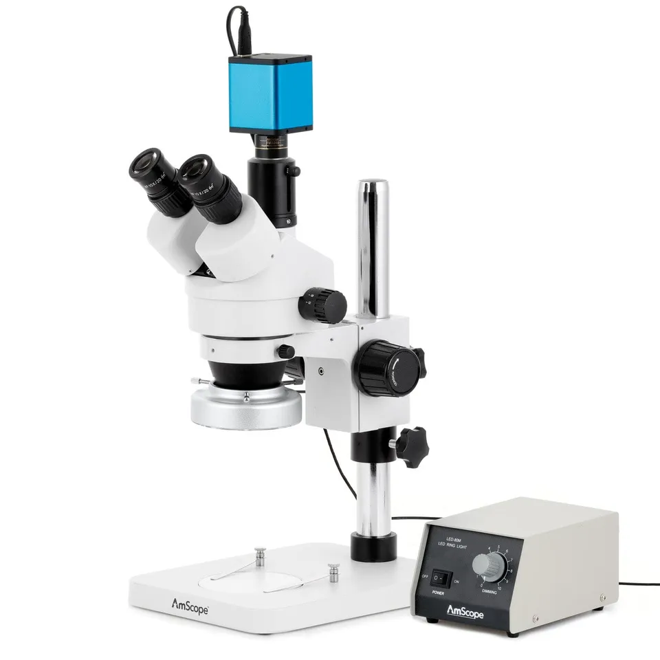 amscope-sm-1-stereomikroskop-7x-45x-mit-80-led-ringlicht-kamera image 1