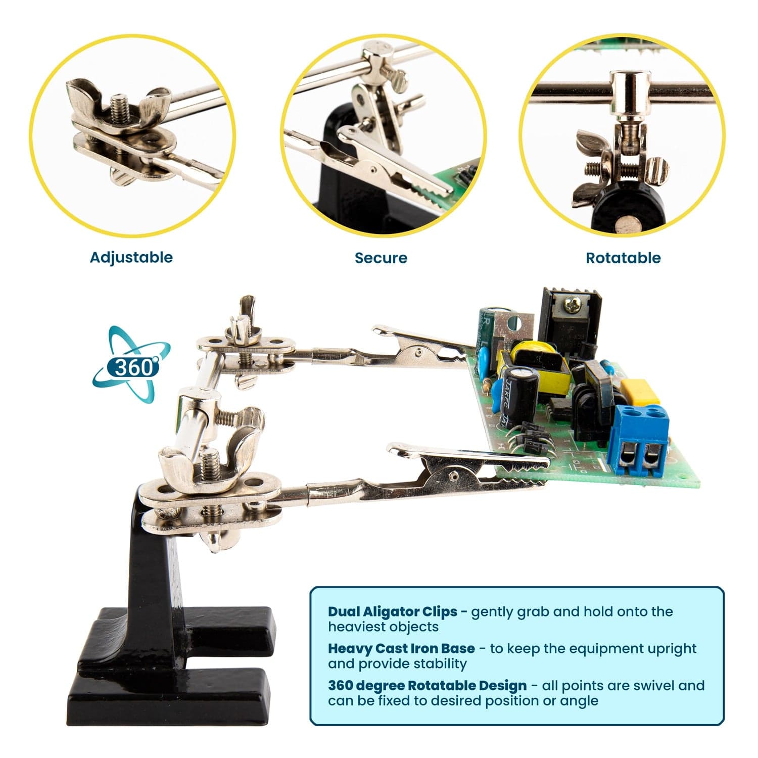 amscope-accessories-cbh-tht-platinenhalter-dritte-hand-360 image 2